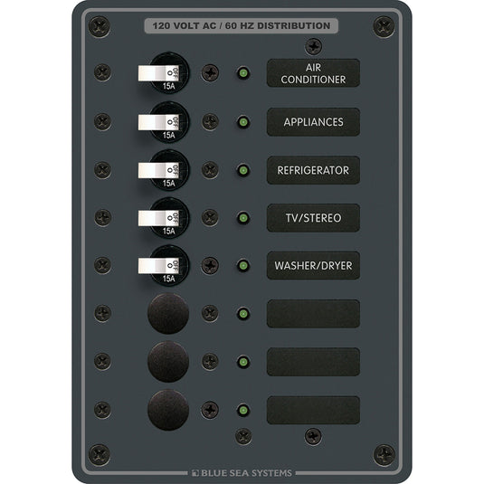 Blue Sea 8059 AC 8 Position Toggle Circuit Breaker Panel 8059