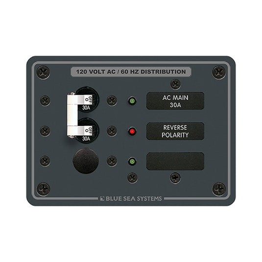 Blue Sea 8029 AC Main 1 Position Breaker Panel  White Switches 8029