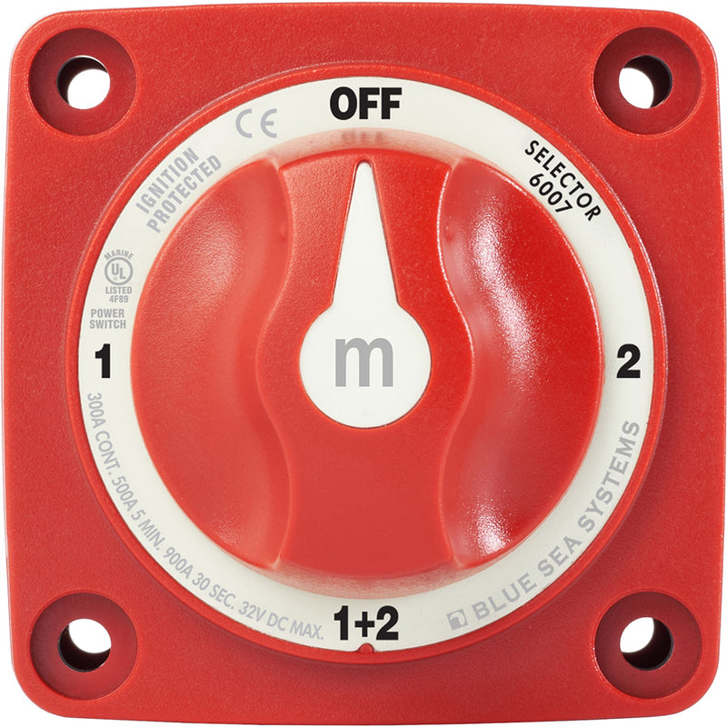 Load image into Gallery viewer, Blue Sea 6007 mSeries Mini Battery Switch Selector Four Position Red 6007

