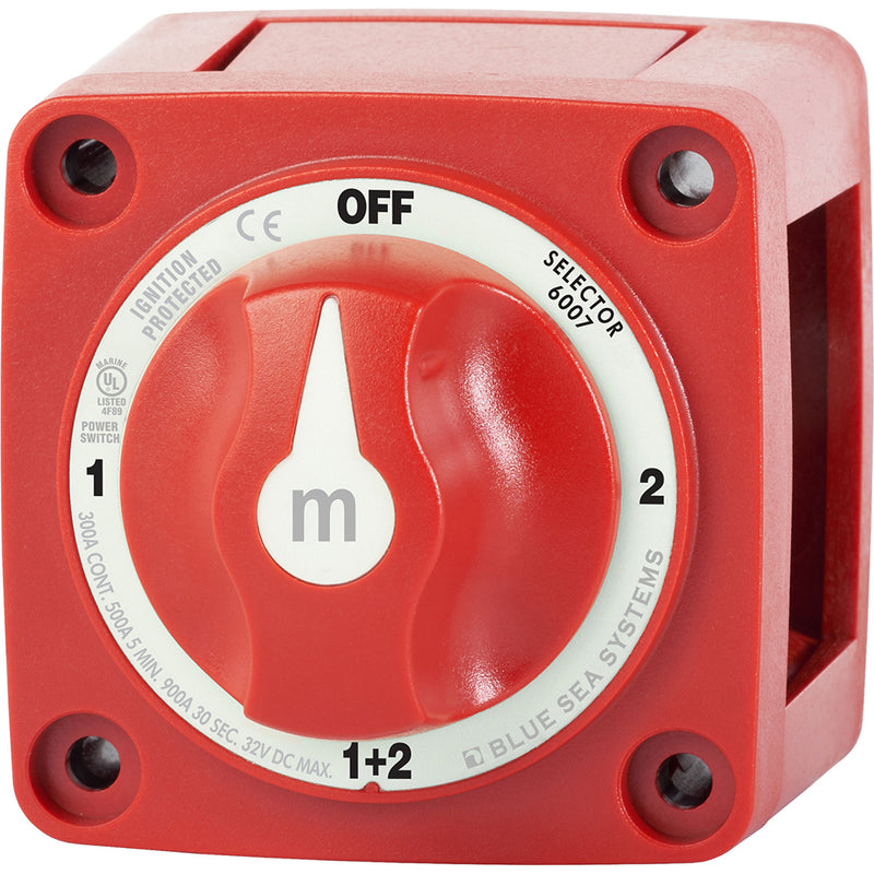 Load image into Gallery viewer, Blue Sea 6007 mSeries Mini Battery Switch Selector Four Position Red 6007
