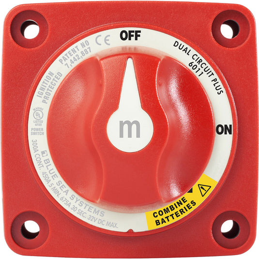 Blue Sea 6011 mSeries Mini Battery Switch Dual Circuit Plus 6011