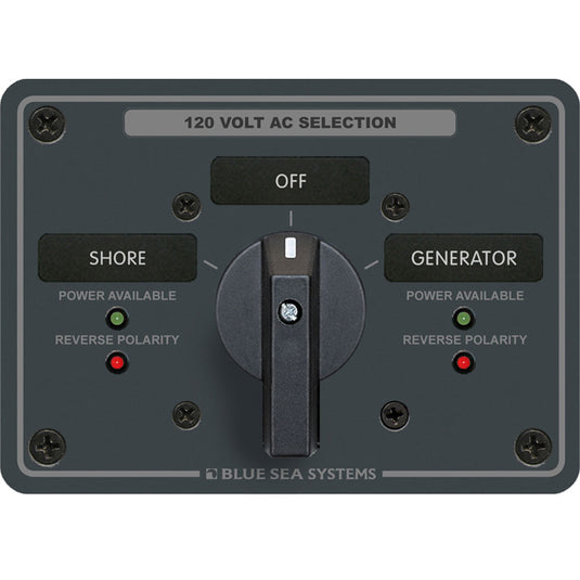 Blue Sea 8365 AC Rotary Switch Panel 65 Ampere 2 Positions  OFF 2 Pole 8365