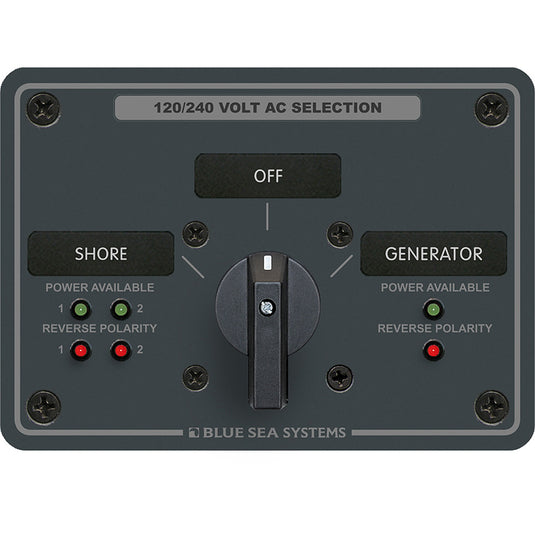 Blue Sea 8386 AC Rotary Switch Panel 30 Ampere 2 Positon  OFF 4 Pole 8386