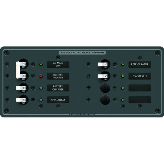 Blue Sea 8412 AC Main  6 Positions  White 8412