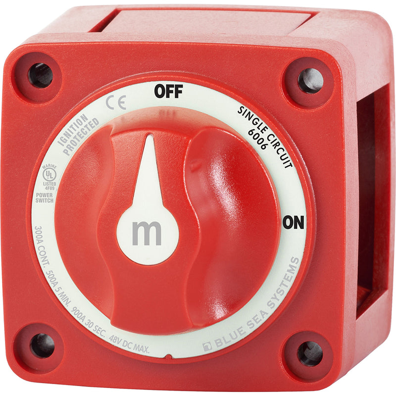 Load image into Gallery viewer, Blue Sea 6006 mSeries Mini Battery Switch Single Circuit ONOFF Red 6006
