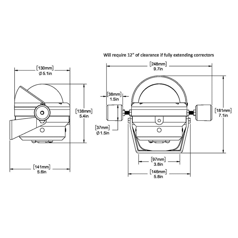 Load image into Gallery viewer, Ritchie HB845 Helmsman Steel Boat Compass  Bracket Mount  Black HB845
