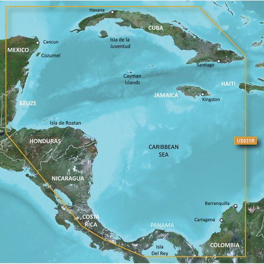 Garmin BlueChart g3 Vision HD  VUS031R  Southwest Caribbean  microSDSD 010C073200
