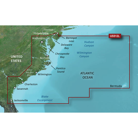 Garmin BlueChart g3 Vision HD  VUS512L  MidAtlantic  microSDSD 010C074100