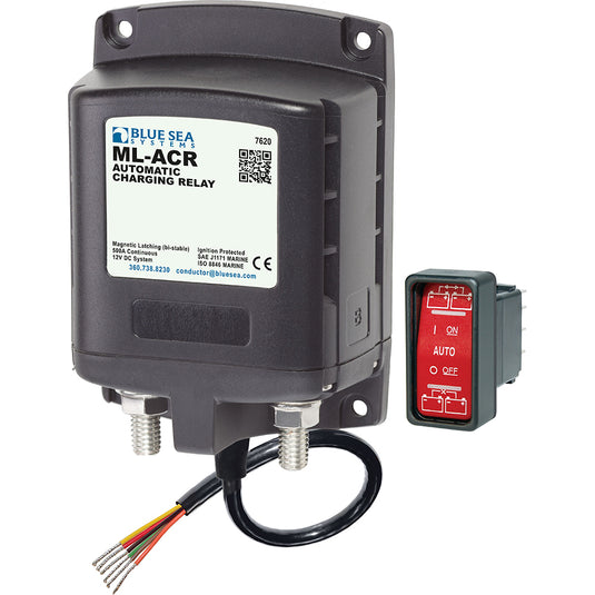 Blue Sea 7620 MLSeries Automatic Charging Relay Magnetic Latch 12VDC 7620