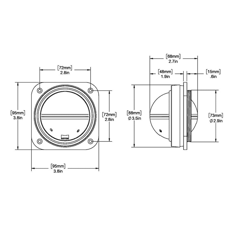 Load image into Gallery viewer, Ritchie V527 Kayak Compass  Bulkhead Mount  White Dial V527

