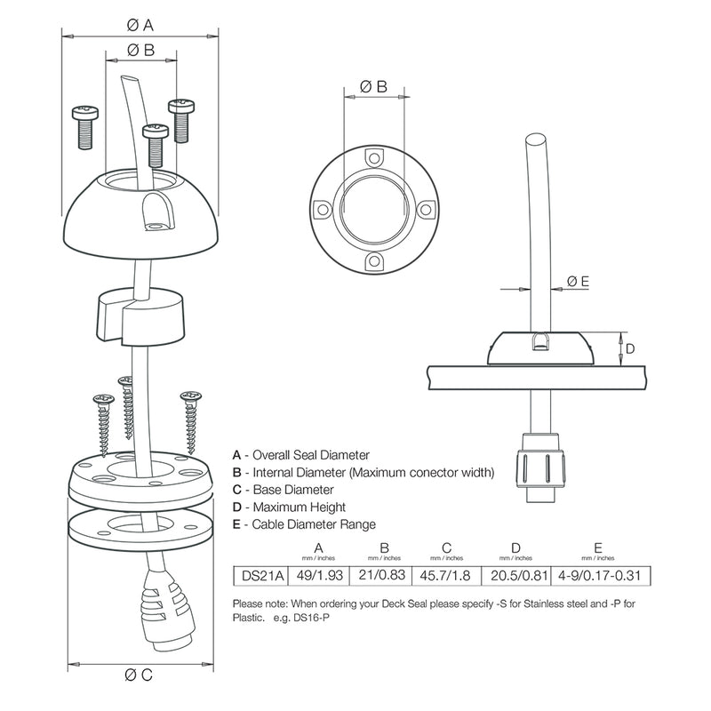 Load image into Gallery viewer, Scanstrut DS21AP Vertical Cable Seal DS21AP
