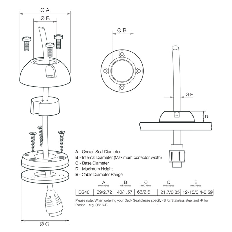 Load image into Gallery viewer, Scanstrut DS40P Vertical Cable Seal DS40P
