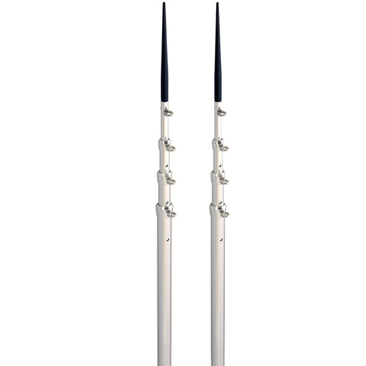 Lees 165 Bright Silver Black Spike Telescopic Poles fSidewinder TX3916SLSL