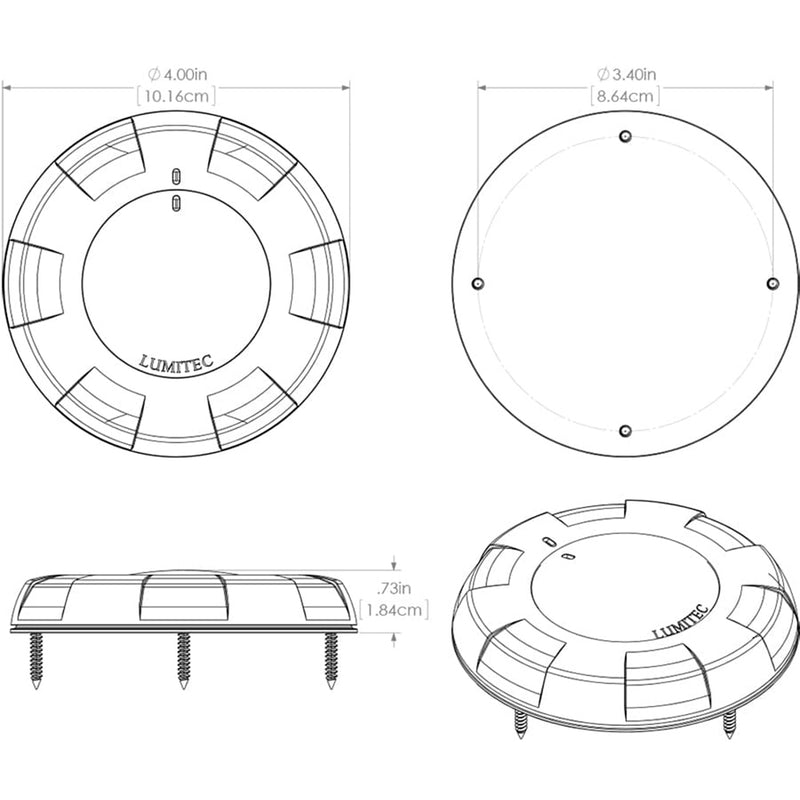 Load image into Gallery viewer, Lumitec Aurora LED Dome Light  White Finish  WhiteBlue Dimming 101075
