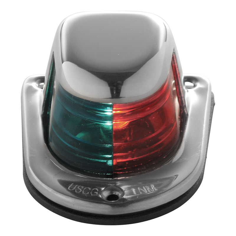 Load image into Gallery viewer, Attwood 1Mile Deck Mount BiColor RedGreen Combo Sidelight  12V  Stainless Steel Housing 663187
