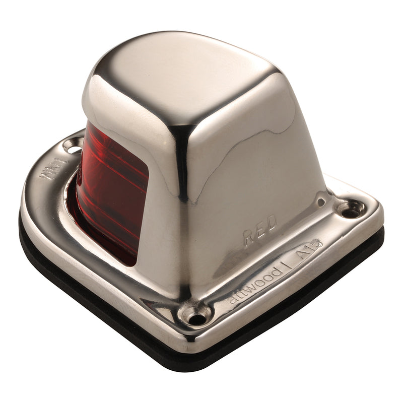 Load image into Gallery viewer, Attwood 1Mile Deck Mount Red Sidelight  12V  Stainless Steel Housing 66319R7
