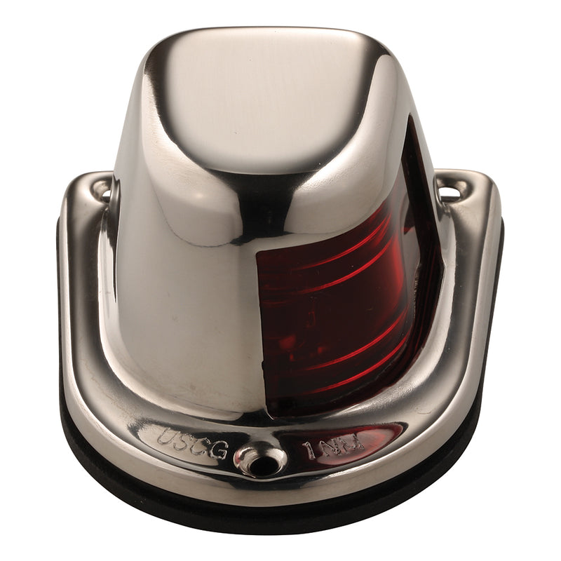 Load image into Gallery viewer, Attwood 1Mile Deck Mount Red Sidelight  12V  Stainless Steel Housing 66319R7
