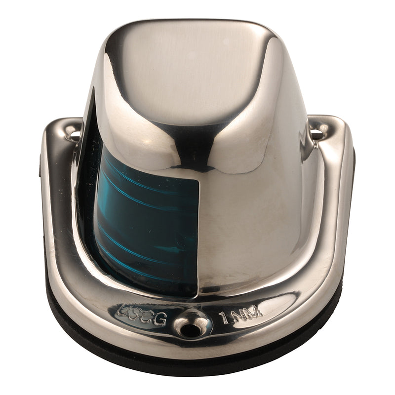 Load image into Gallery viewer, Attwood 1Mile Deck Mount Green Sidelight  12V  Stainless Steel Housing 66319G7
