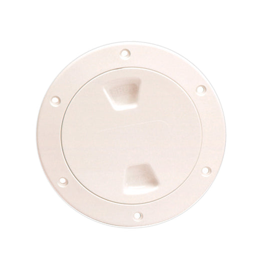 Beckson 4 Smooth Center ScrewOut Deck Plate  Beige DP40N