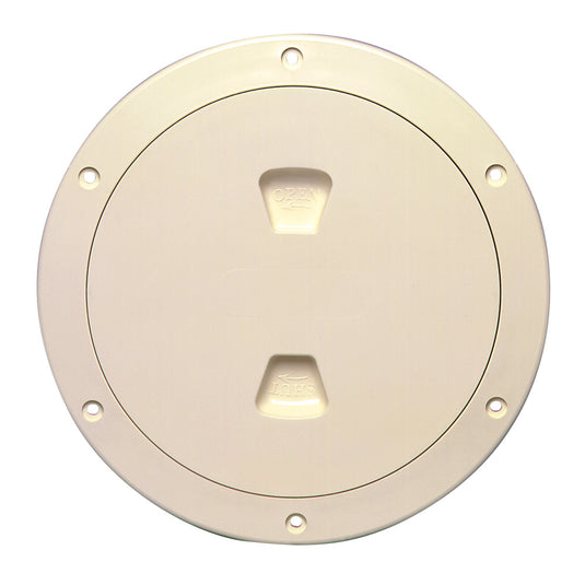 Beckson 6 Smooth Center ScrewOut Deck Plate  Beige DP60N