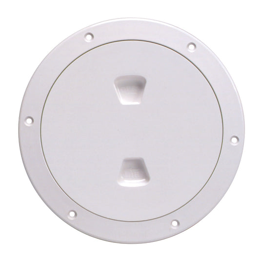 Beckson 6 Smooth Center ScrewOut Deck Plate  White DP60W