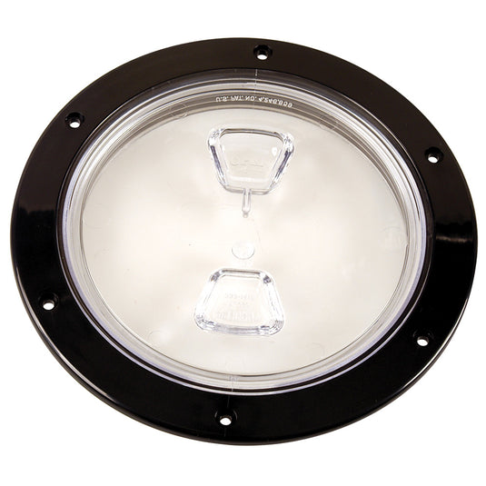 Beckson  6 Clear Center ScrewOut Deck Plate  Black DP60BC