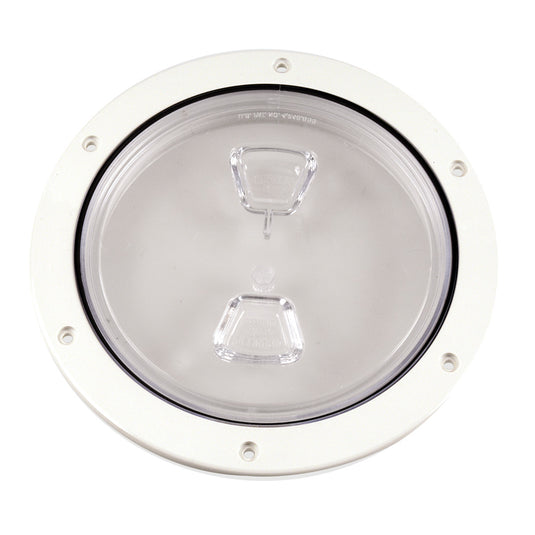 Beckson 6 Clear Center Screw Out Deck Plate  White DP60WC