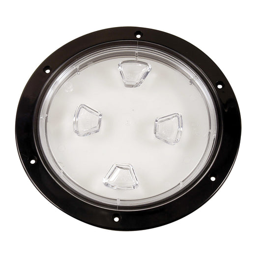 Beckson 8 Clear Center ScrewOut Deck Plate  Black DP80BC