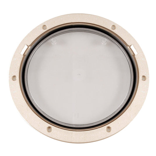Beckson 8 Clear Center PryOut Deck Plate  Beige DP81NC