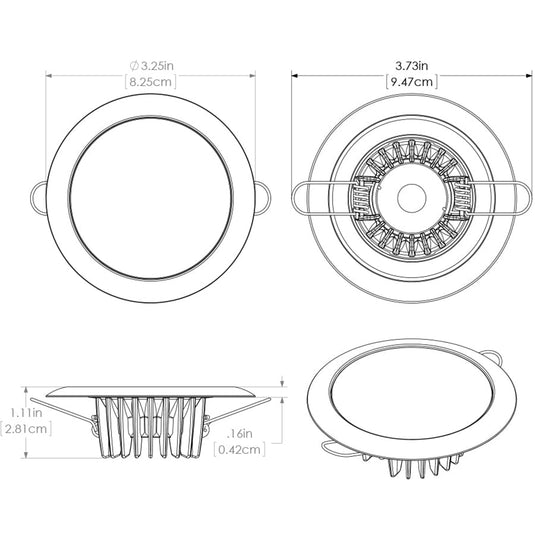 Lumitec Mirage  Flush Mount Down Light  Glass FinishPolished SS  4Color RedBluePurple Non Dimming wWhite Dimming 113110
