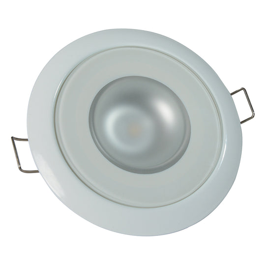 Lumitec Mirage  Flush Mount Down Light  Glass FinishWhite Bezel  White NonDimming 113123