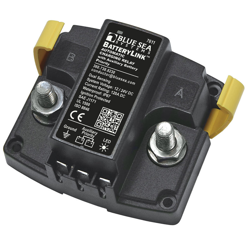 Load image into Gallery viewer, Blue Sea 7611 DC BatteryLink Automatic Charging Relay  120 Amp wAuxiliary Battery Charging 7611
