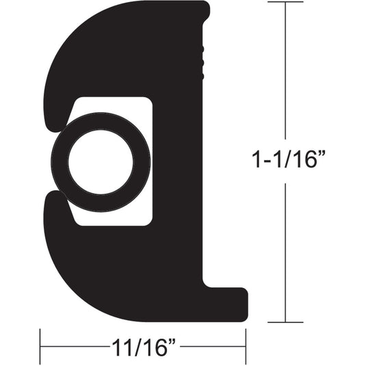 TACO Flex Vinyl Rub Rail Kit  Black wBlack Insert  70  1116 x 1116 V110809BBK702