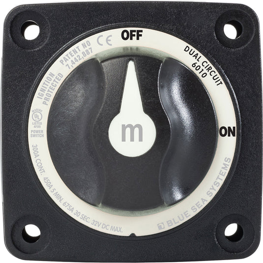 Blue Sea 6010200 Battery Switch Dual Circuit  Black 6010200