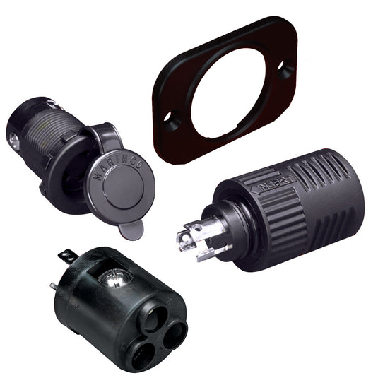 Marinco ConnectPro ChargingTrolling Receptacle Plug  6Guage Adapter 12VCP6