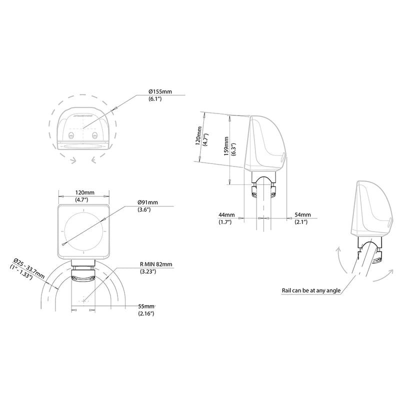 Load image into Gallery viewer, Scanstrut Scanpod Single Instrument Pod Rail Mount  Cut fStandard Instrument  Fits 1  133 Rails SPR1IRM
