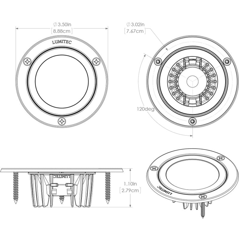 Load image into Gallery viewer, Lumitec Shadow  Flush Mount Down Light  White Finish  3Color RedBlue NonDimming wWhite Dimming 114128
