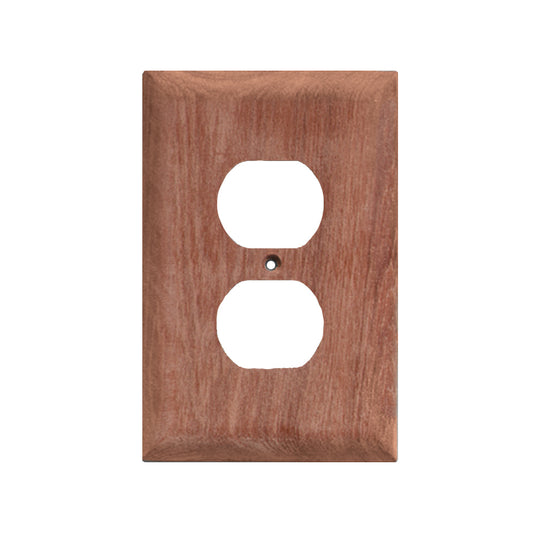 Whitecap Teak Outlet CoverReceptacle Plate 60170
