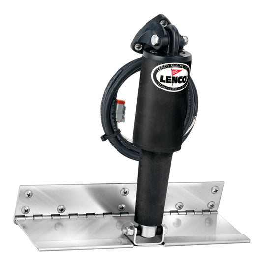 Lenco 4 x 12 Limited Space Trim Tab Kit wo Switch Kit 12V  ElectroPolished  Short Actuator 15088101