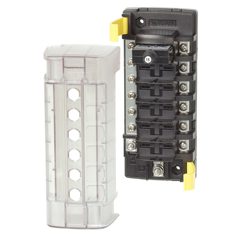 Load image into Gallery viewer, Blue Sea 5052 ST CLB Circuit Breaker Block  6 Position wNegative Bus 5052
