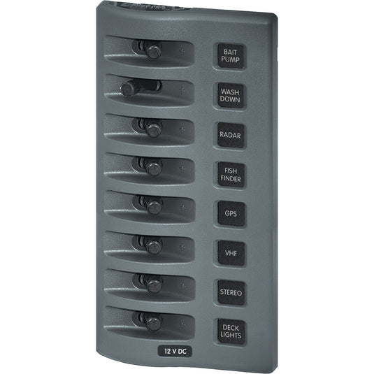 Blue Sea 4309 WeatherDeck 12V DC Waterproof Switch Panel  8 Position 4309