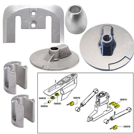 Tecnoseal Anode Kit wHardware  Mercury Bravo 3 2004Present  Aluminum 20805AL