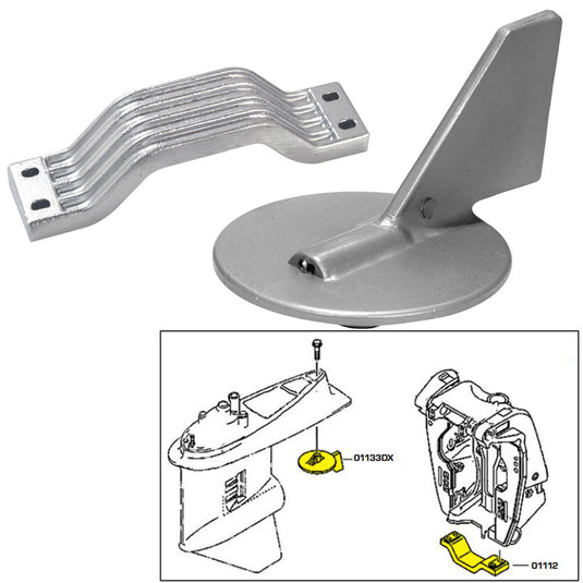 Tecnoseal Anode Kit wHardware  Yamaha 150200HP  Zinc 21101