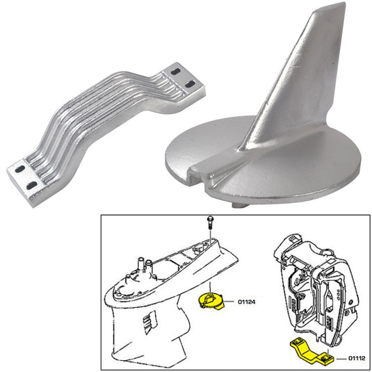 Tecnoseal Anode Kit wHardware  Yamaha 200250HP  Aluminum 21104AL