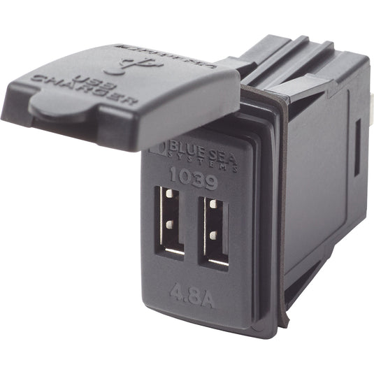 Blue Sea Dual USB Charger  24V Contura Mount 1039