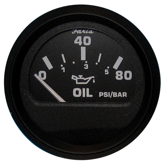 Faria Euro Black 2 Oil Pressure Gauge 80 PSI 12803
