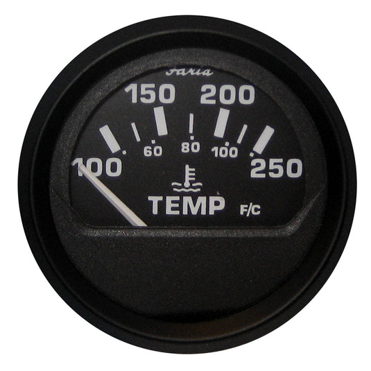 Faria Euro Black 2 Water Temperature Gauge 100250 DegreeF 12812