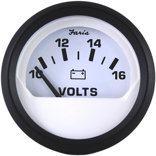 Faria Euro White 2 Voltmeter 1016 VDC 12911