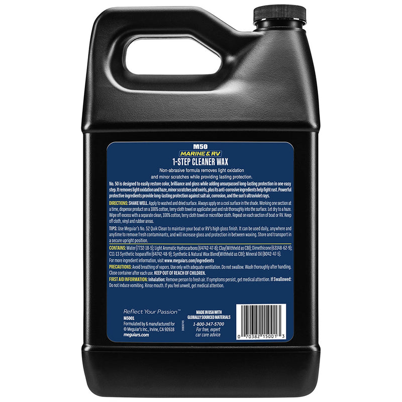 Load image into Gallery viewer, Meguiars 50 BoatRV Cleaner Wax  Liquid 1 Gallon M5001
