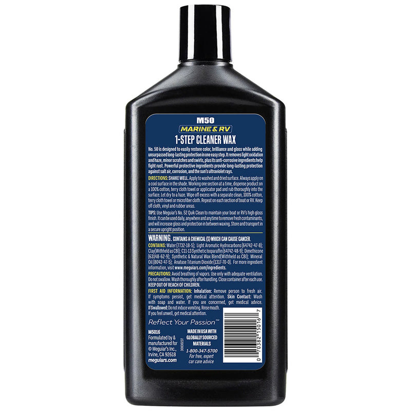 Load image into Gallery viewer, Meguiars 50 BoatRV Cleaner Wax  Liquid 16oz M5016
